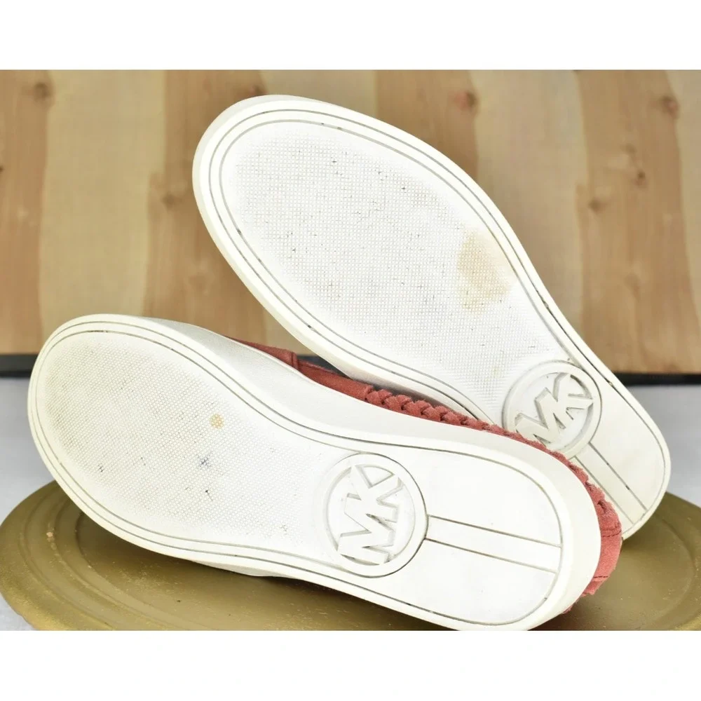 Michael Kors Stevie Women Shoes Size 8.5 Terracotta Suede Slip On Sneaker